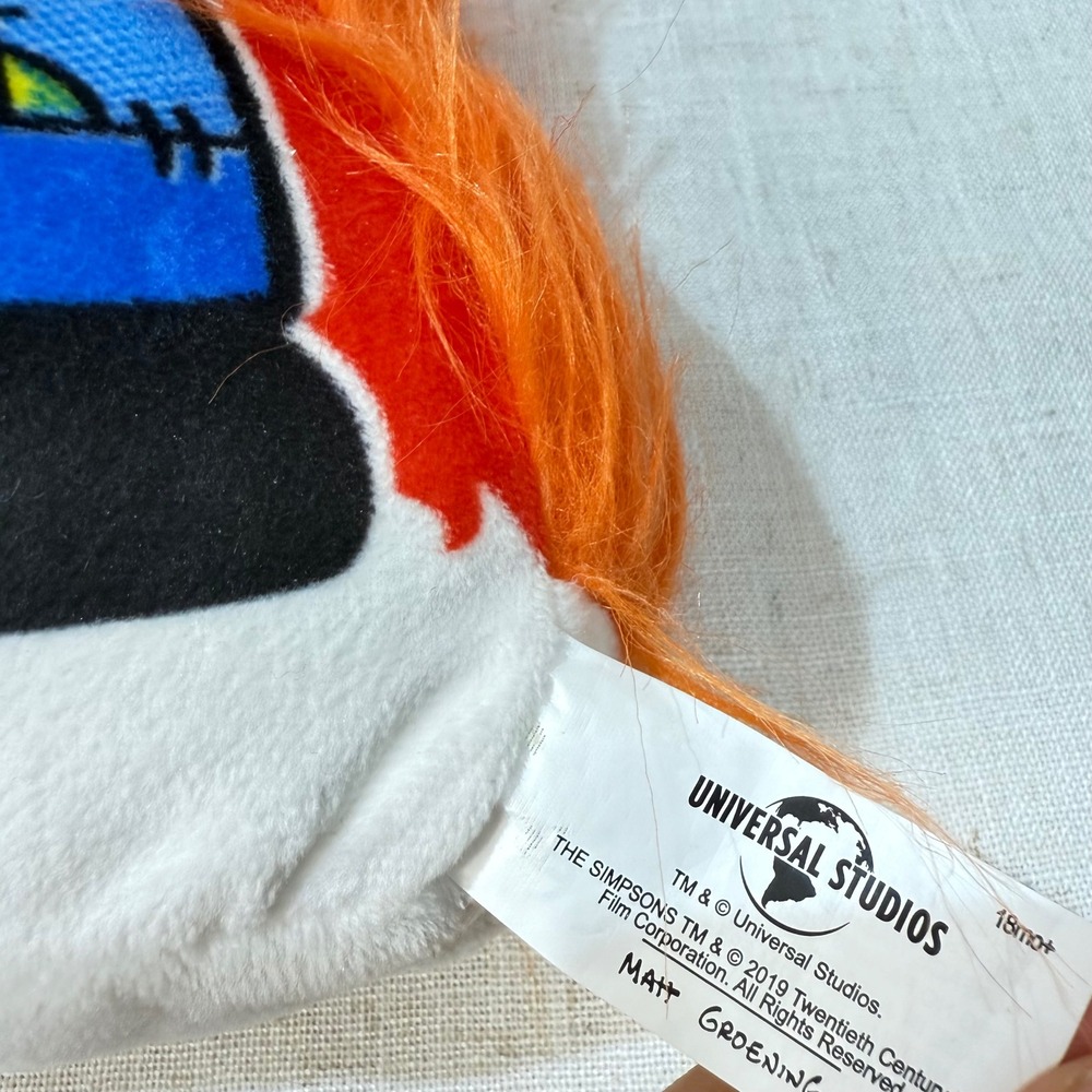 The Simpsons Groundskeeper Willie Plush Pillow Universal Studios 2019 OrangeHair - Picture 3 of 5